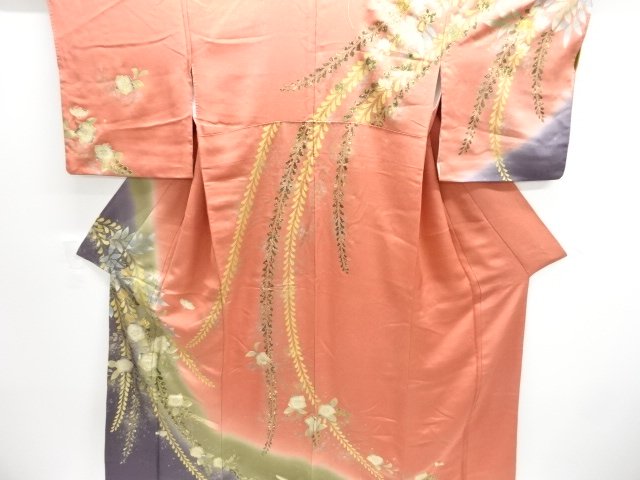 Japanese Kimono / Chirimen Kinsha Silk